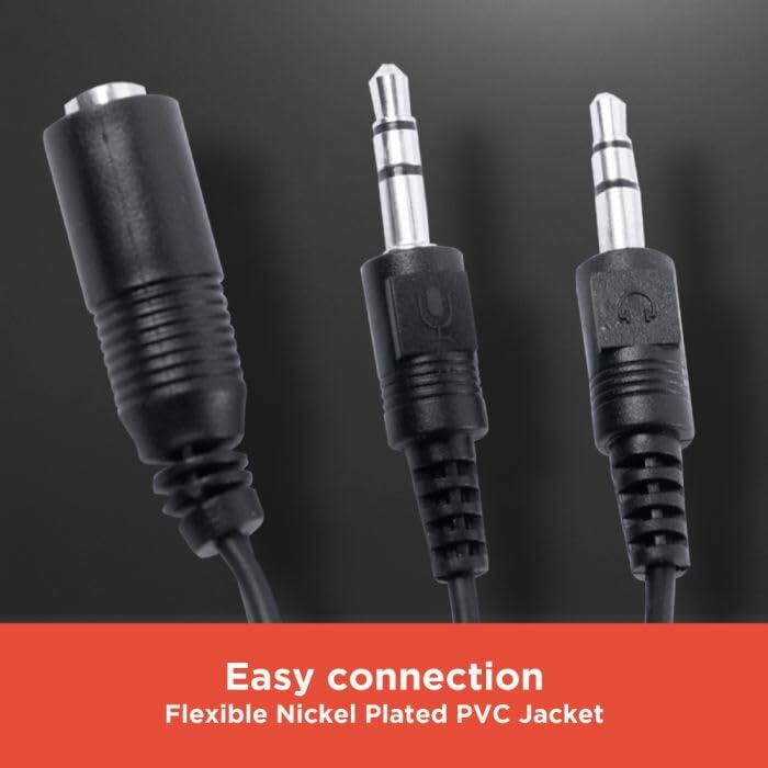 RadioShack 3.5mm Male to 2 Female Connectors Cable 1503293