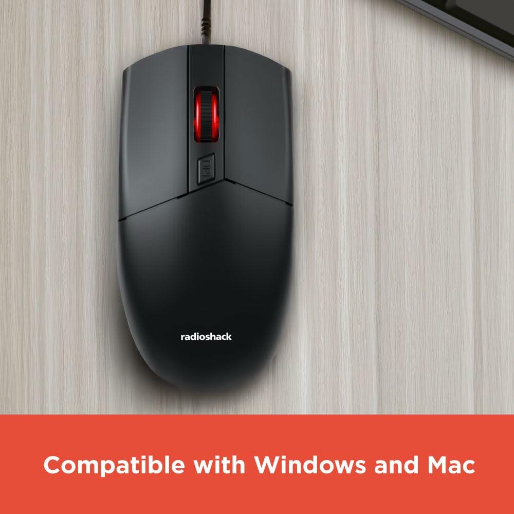 RadioShack Wired Design Mouse Black 2604810