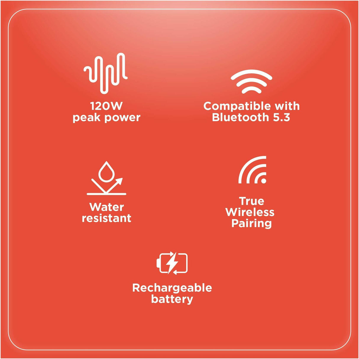 Portable Wireless Speaker IPX5 Water Ressistant 60W