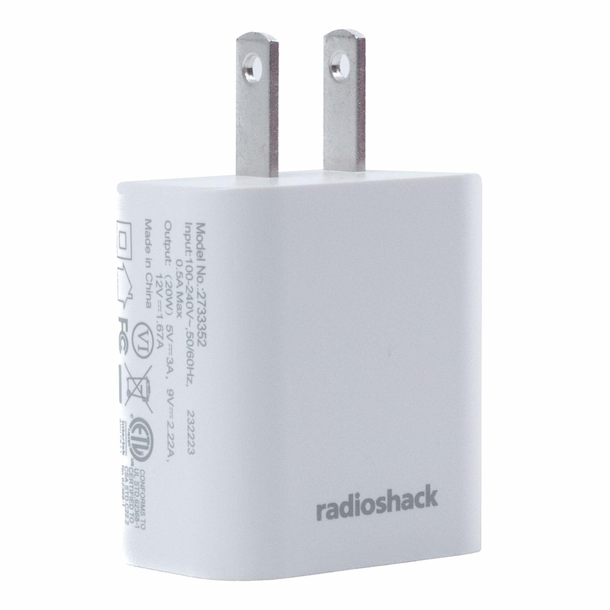 RadioShack Three Pack Type C Wall Charger 20W White 2733358