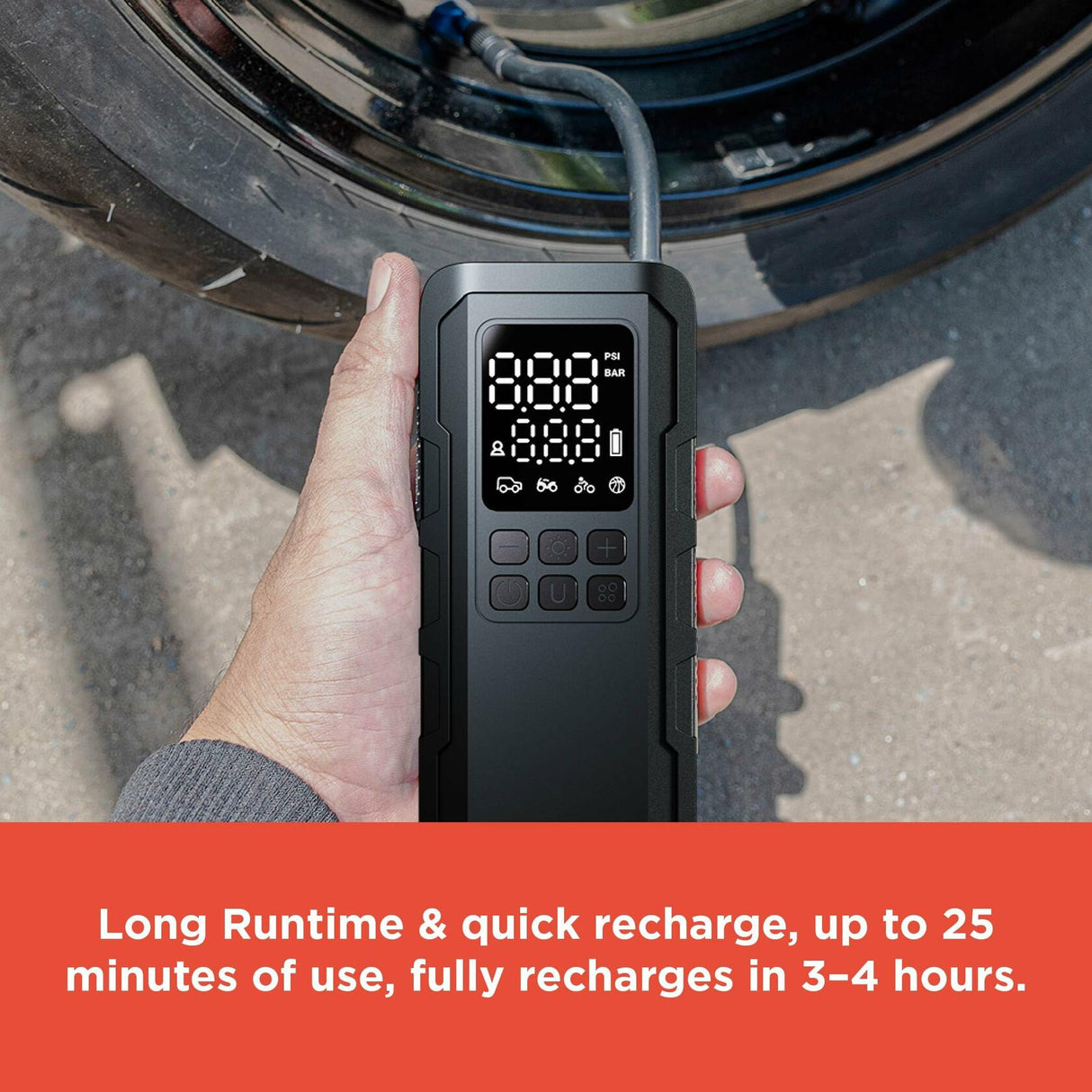 RadioShack Smart Electric Tire Pump with Light & Rechargeable Battery 2309280