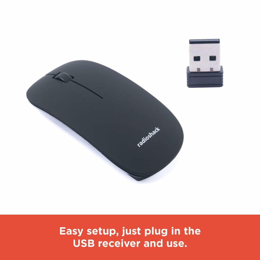 RadioShack Ultra-Slim Wireless 3 Button Mouse 2604730