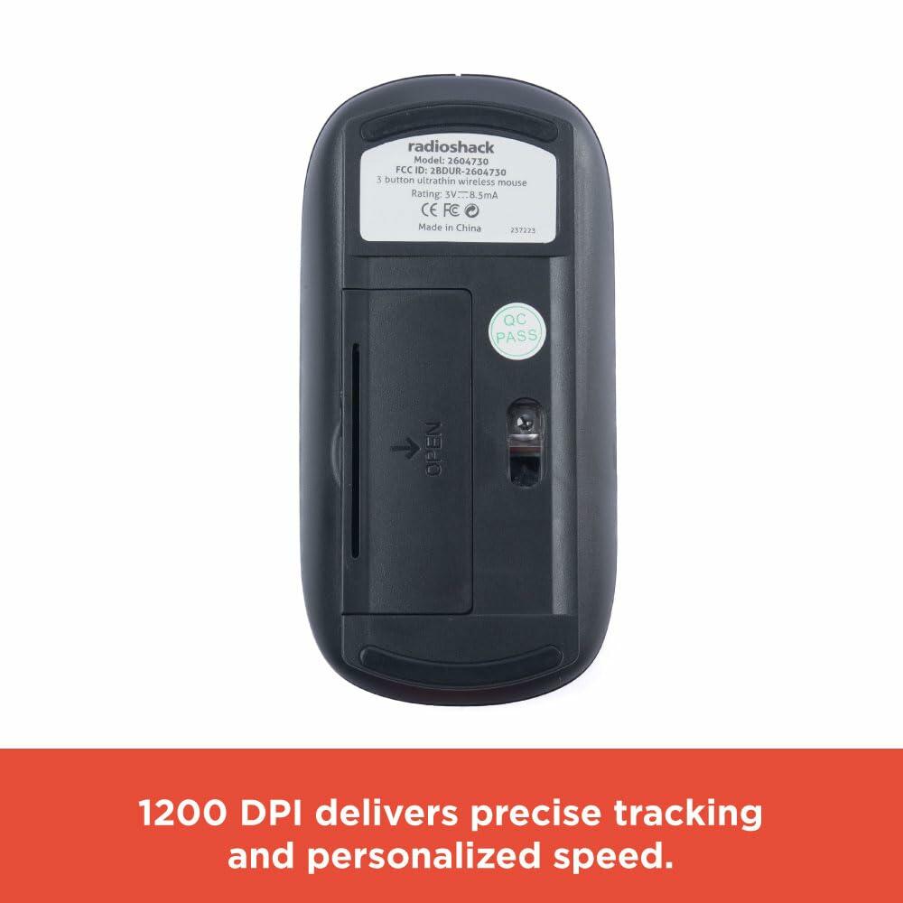 RadioShack Ultra-Slim Wireless 3 Button Mouse 2604730