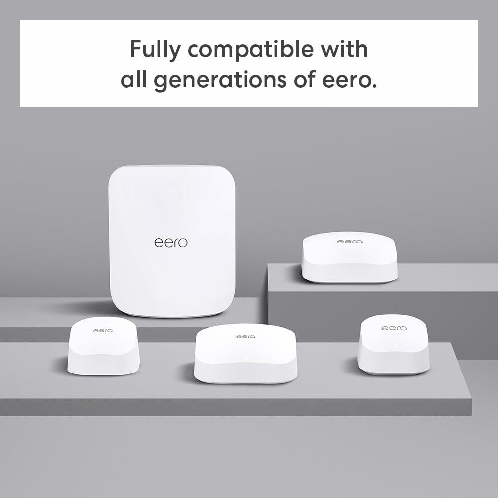 Amazon eero 7 dual-band mesh Wi-Fi 7 router (newest model) - Supports internet plans up to 2.5 Gbps, Coverage up to 2,000 sq. ft., 1-pack
