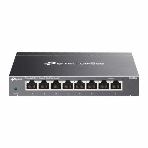 TP-Link DS108G Network Switch, 8 Ports, 10/100/1000 Mbps Gigabit Ethernet, Unmanaged