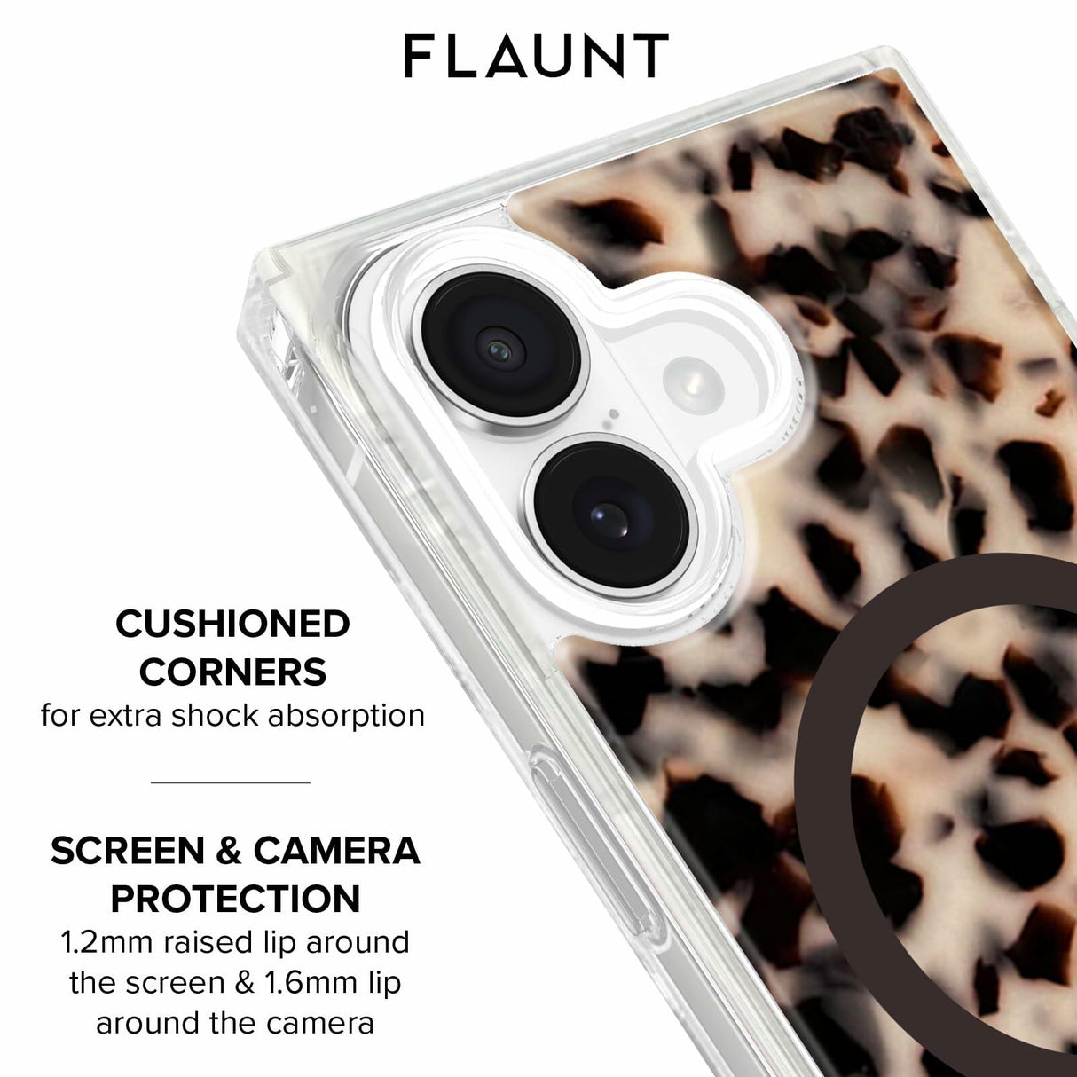 Flaunt - Square MagSafe Case for Apple iPhone 17 - Blonde Tortoise Shell
