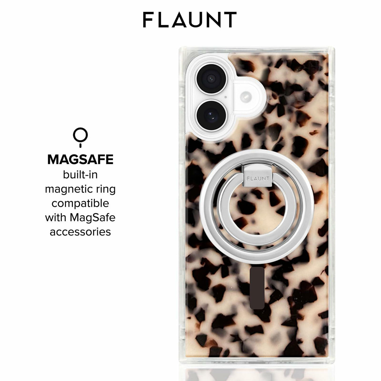 Flaunt - Square MagSafe Case for Apple iPhone 17 - Blonde Tortoise Shell