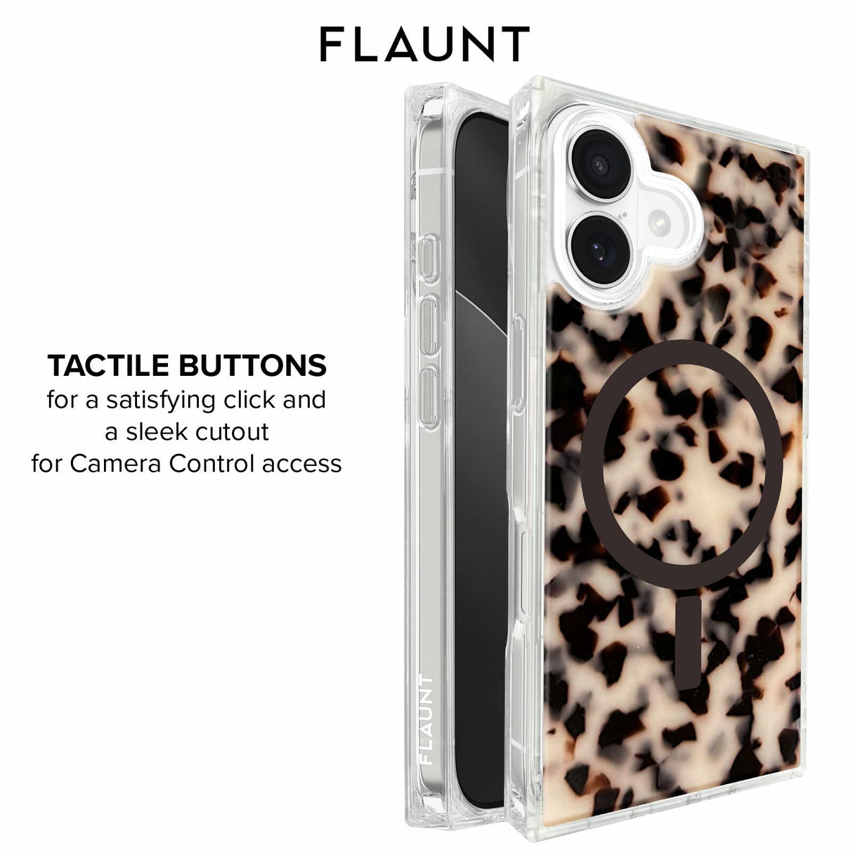 Flaunt - Square MagSafe Case for Apple iPhone 17 - Blonde Tortoise Shell