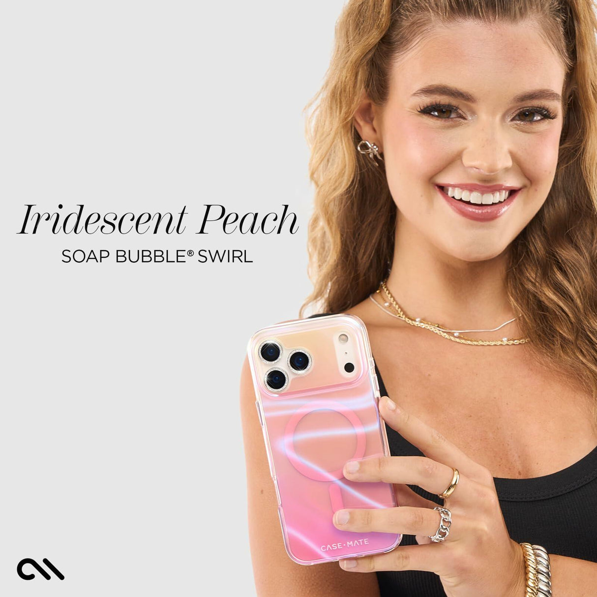 Case-Mate - Peach Bubble MagSafe Case for Apple iPhone 17 Pro - Peach Iridescent