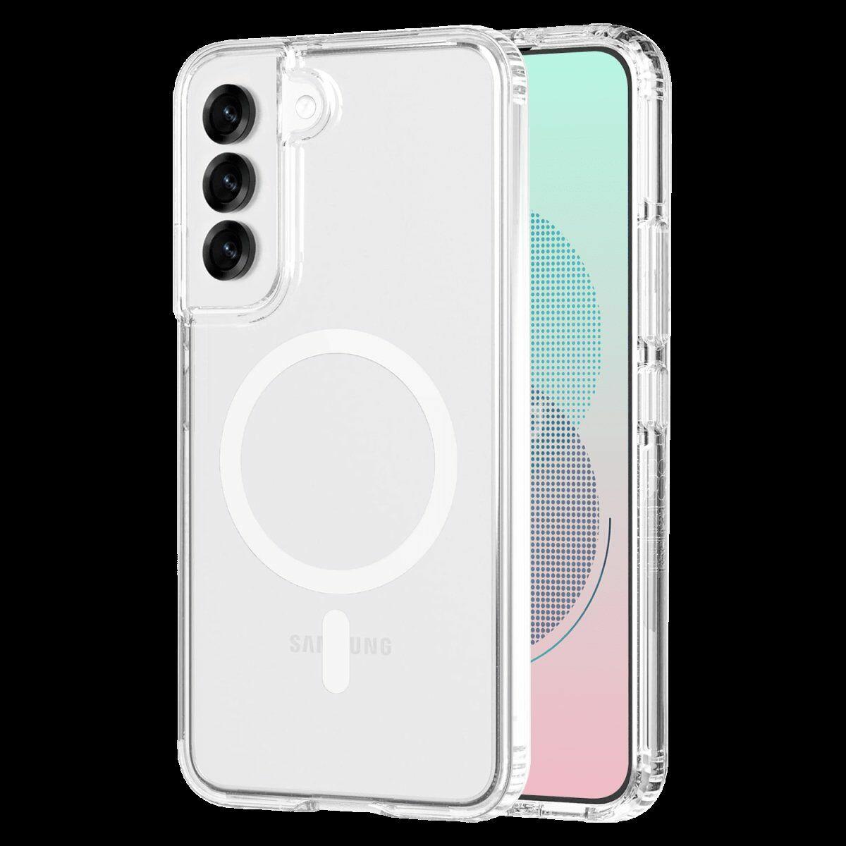 AMPD - TPU / Acrylic Crystal Clear Case with Mag Ring for Samsung Galaxy S25 - Clear