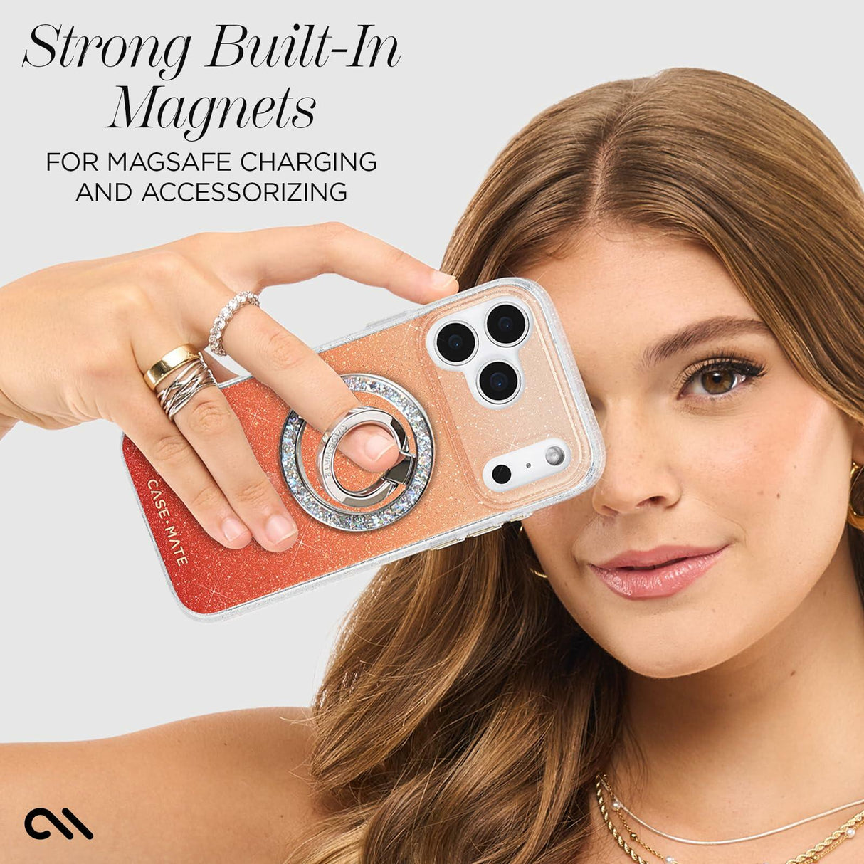 Case-Mate - Twinkle MagSafe Case for Apple iPhone 17 Pro Max - Orange Ombre