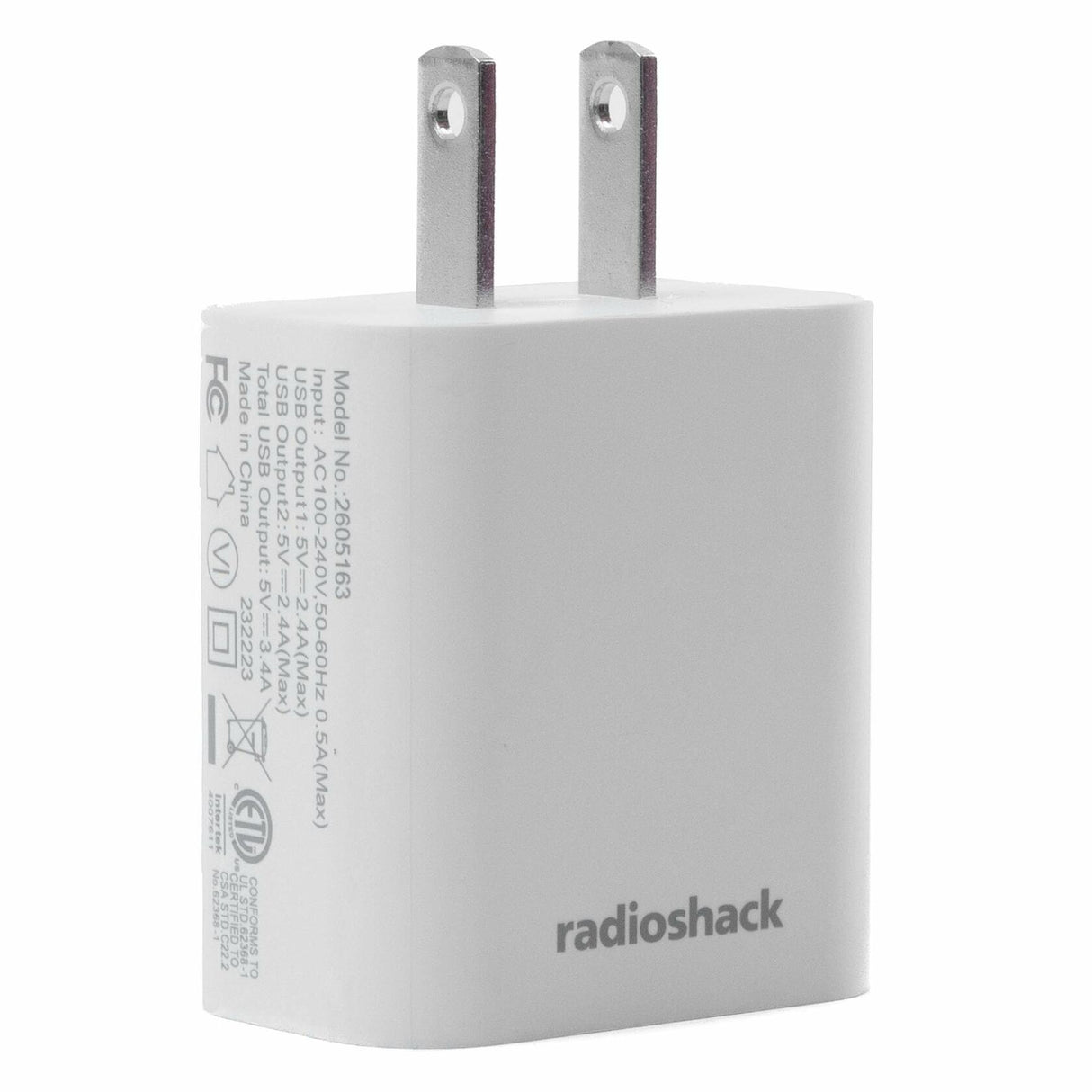 RadioShack Dual USB Port Wall Charger 2605163