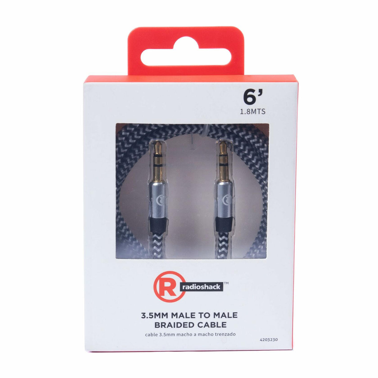 RadioShack 3.5mm Male to Male Braided Cable - 1.8m (6 Feet) 4203230