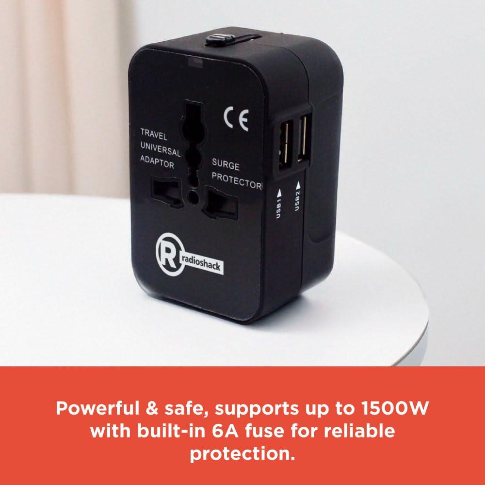 RadioShack Universal Travel Adapter 2 USB 2733316