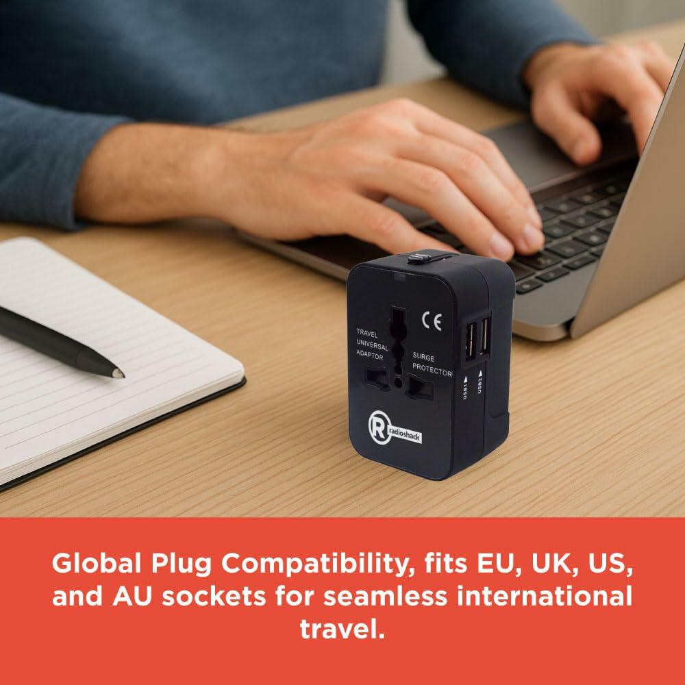 RadioShack Universal Travel Adapter 2 USB 2733316