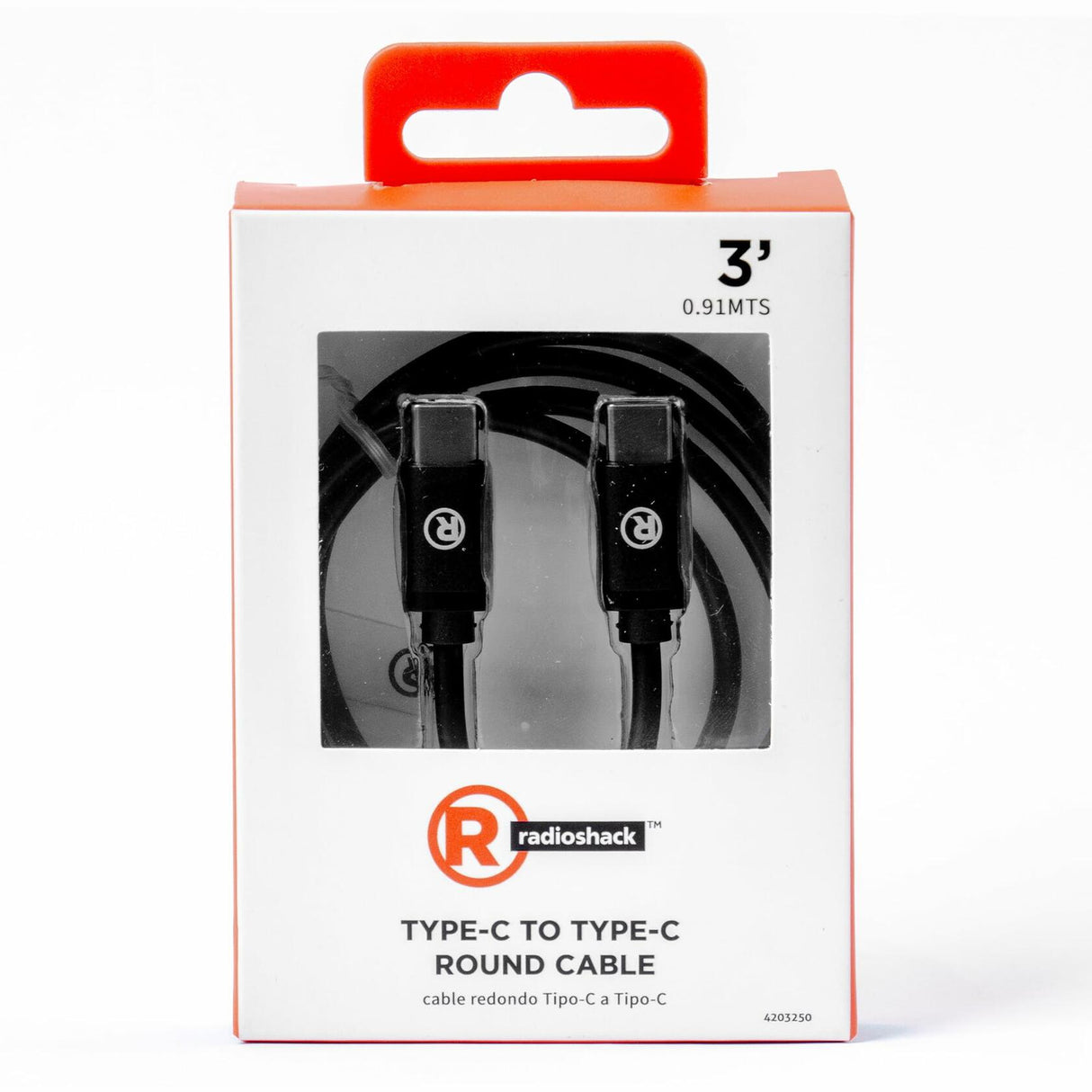 RadioShack Cable Type C to Type C 3FT Round 5V 480MBPS 4203250