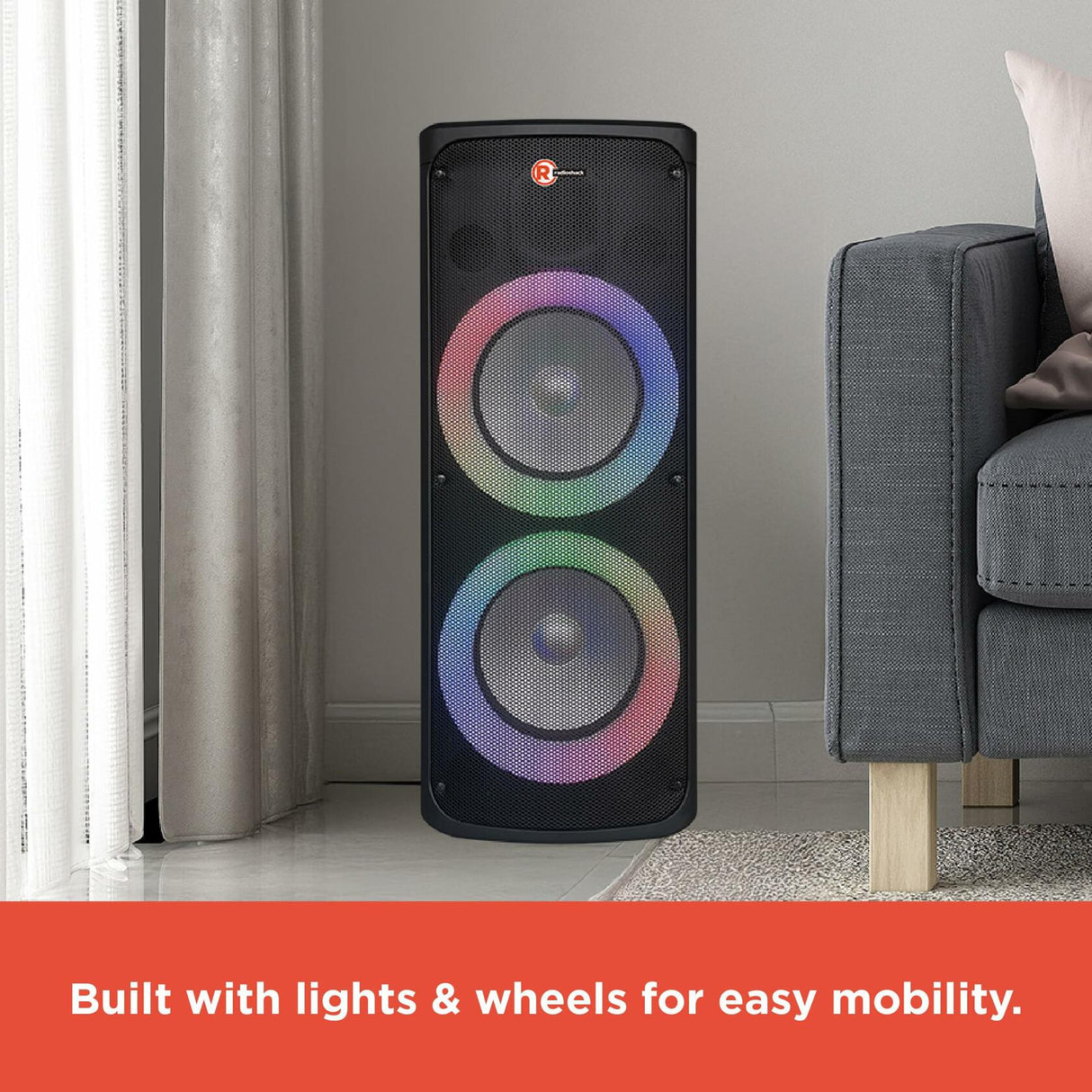 RadioShack Dual 10-inch 2-Way Rechargeable Battery Speaker Box 4001966