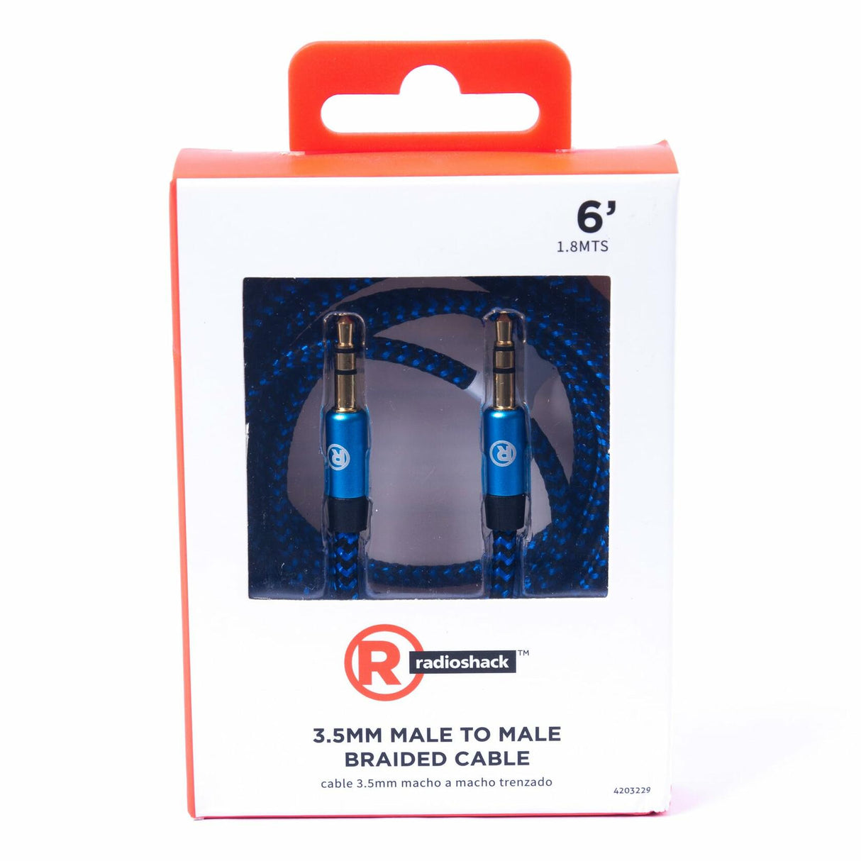 RadioShack 3.5mm Male to Male Braided Cable - 1.8m (6 Feet) 4203229