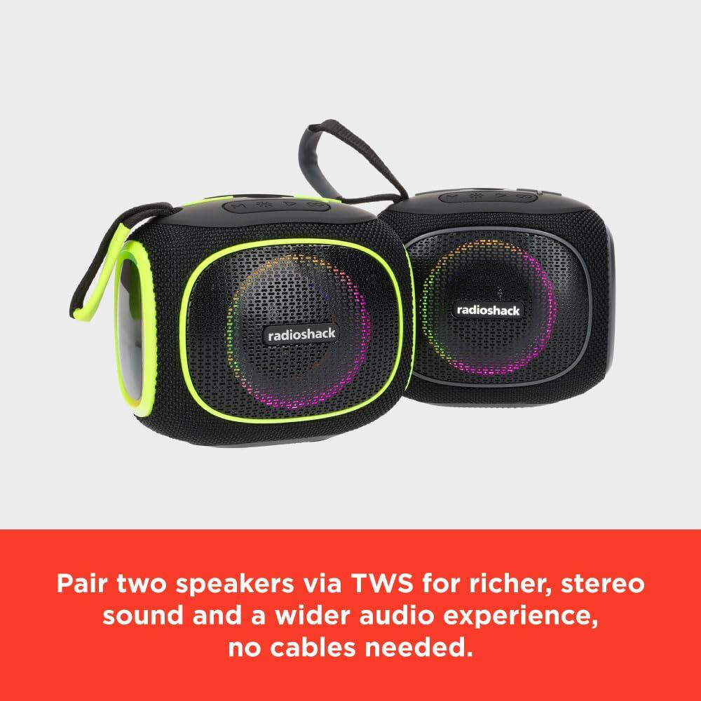 RadioShack Bluetooth Speaker 10w ipx5 black and green 4001776