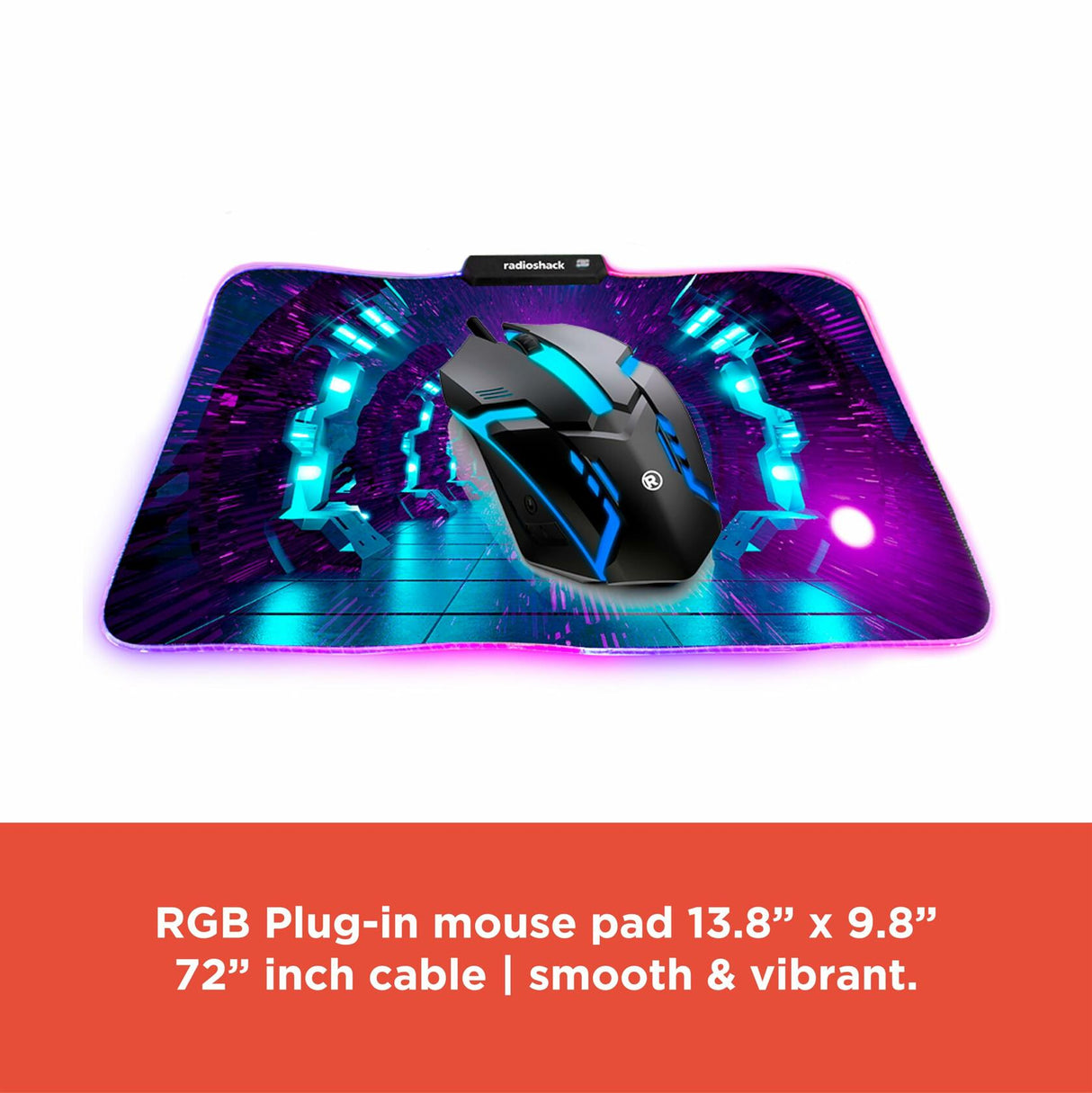 RadioShack Keyboard RGB Light Mouse and Mouse Pad Combo 2607062