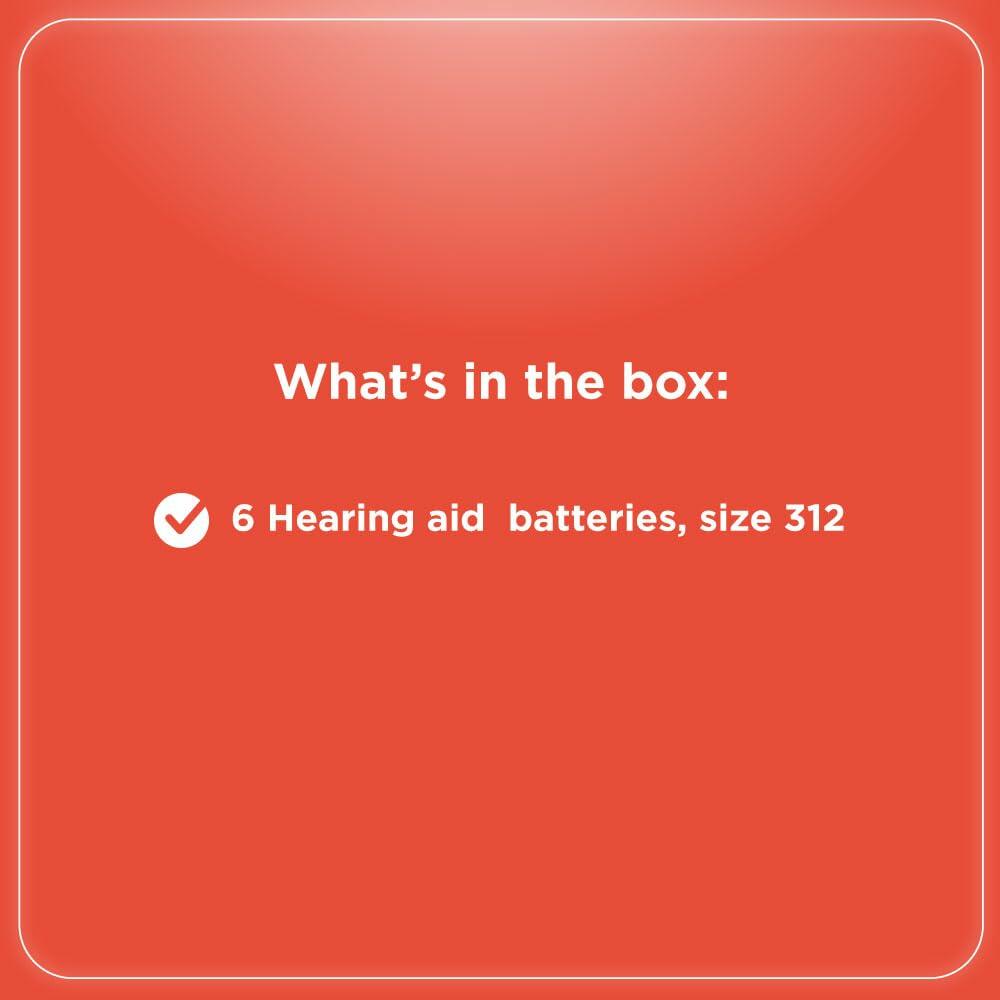 RadioShack Hearing Aid Battery Size 312, 6 Pack, 2302522