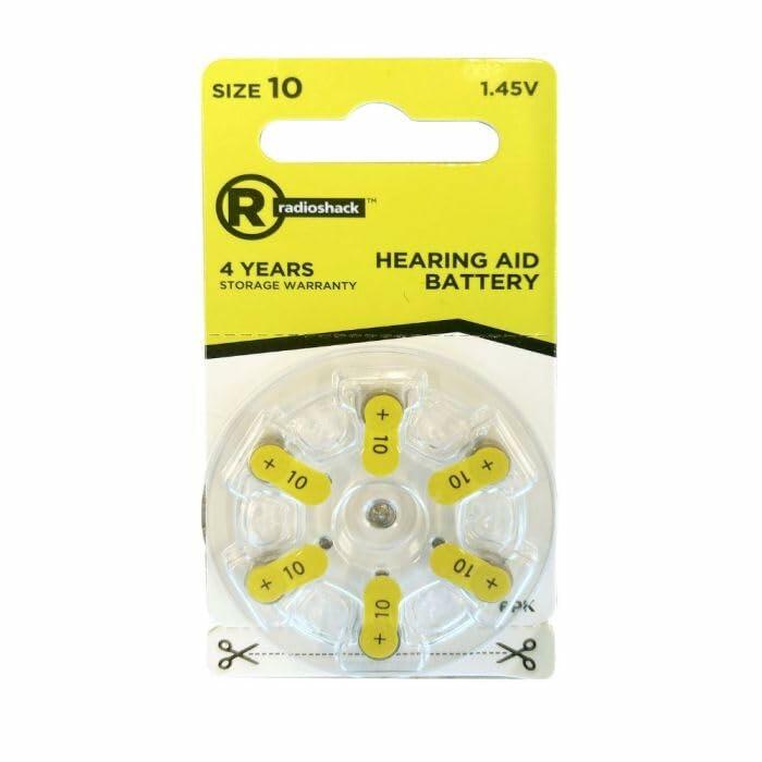 RadioShack Hearing Aid Battery, Size 10, 6 Pack, 2302520