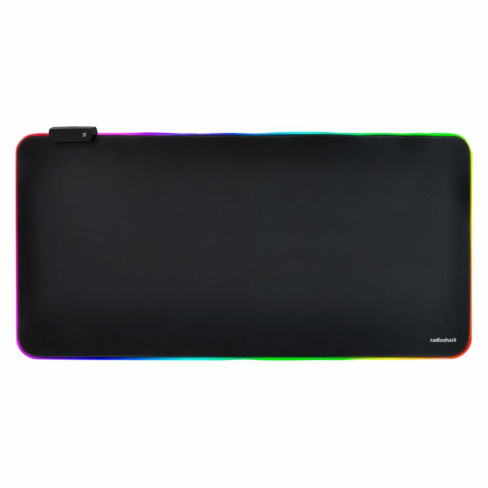 Radioshack LED gaming mouse pad with RS logo black 2607105 31.49 x 14.57 in
