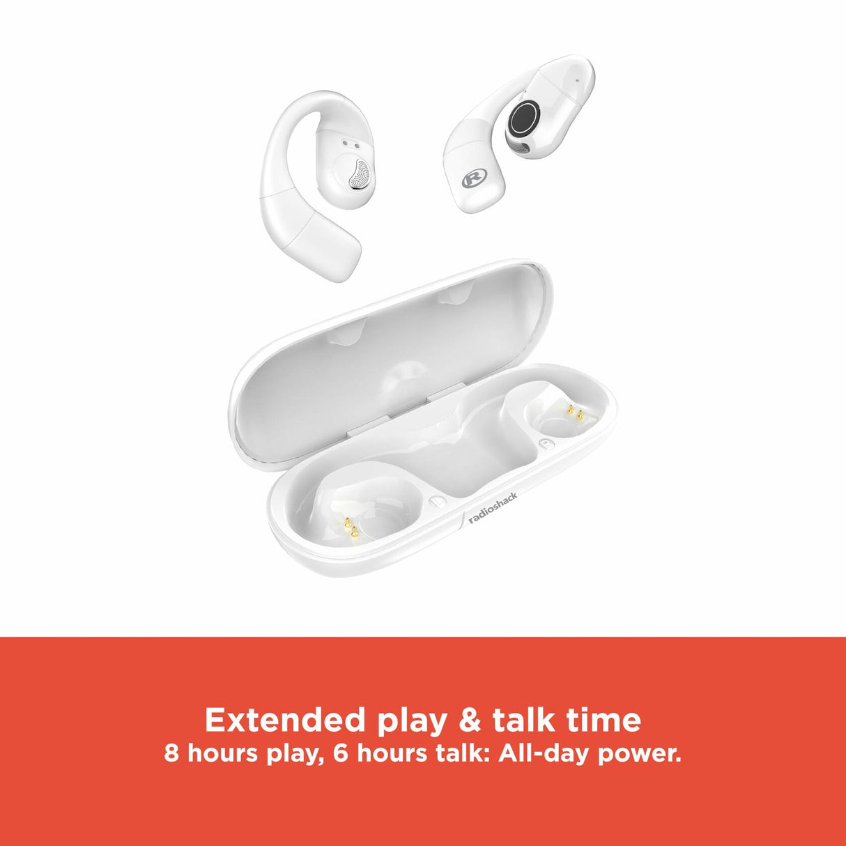 RadioShack ipx5 bass dynamic white tws earbuds with display 3304398