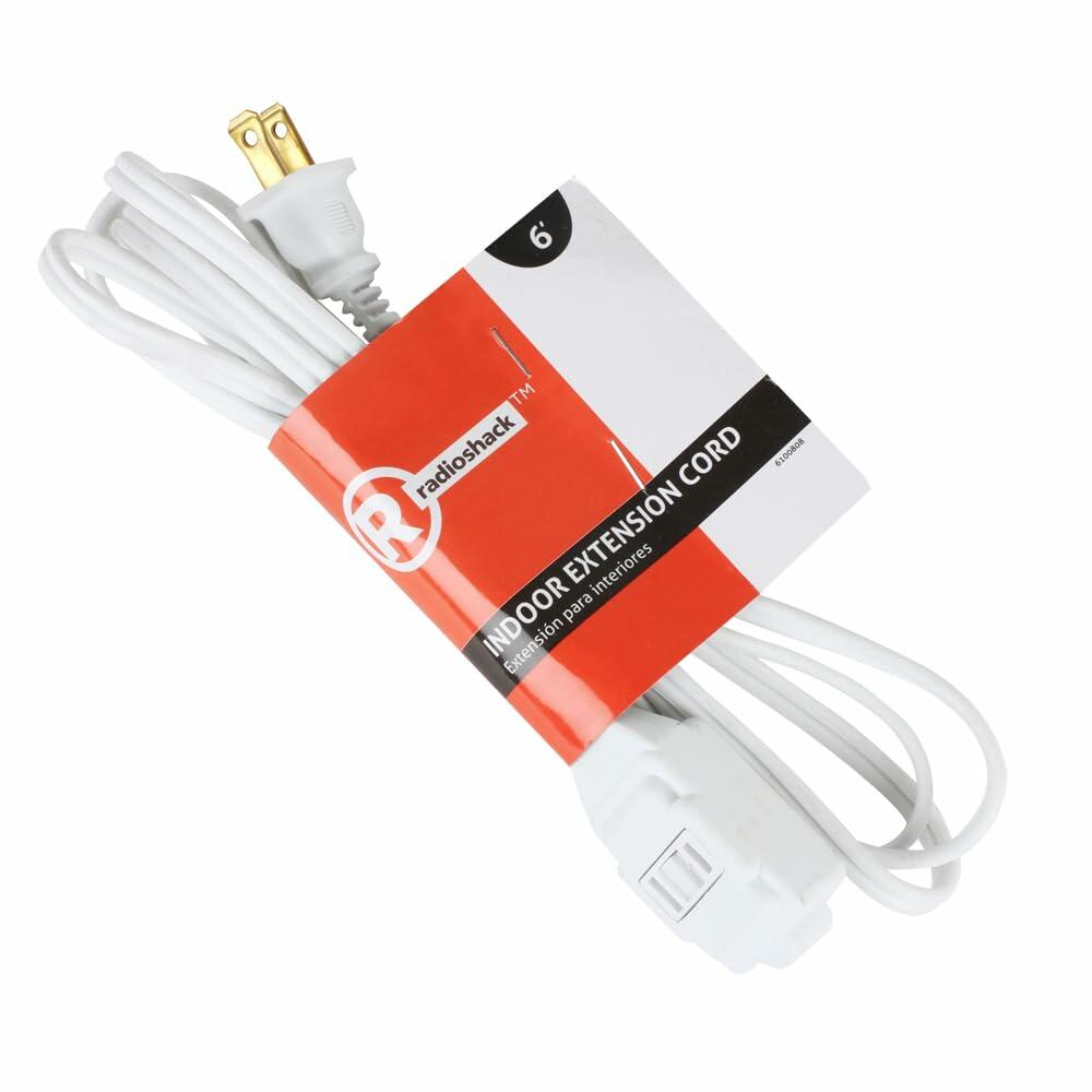 RadioShack White extension cord 6100808 6 ft