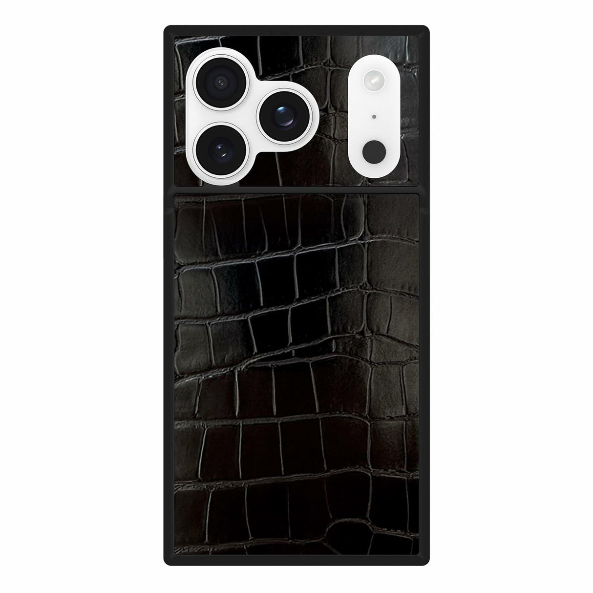 Flaunt Official Square Protective Case - Compatible with iPhone 17 Pro Max - Compatible with MagSafe & Wireless Charging - Drop-Tested & Shockproof - (Black Crocodile)
