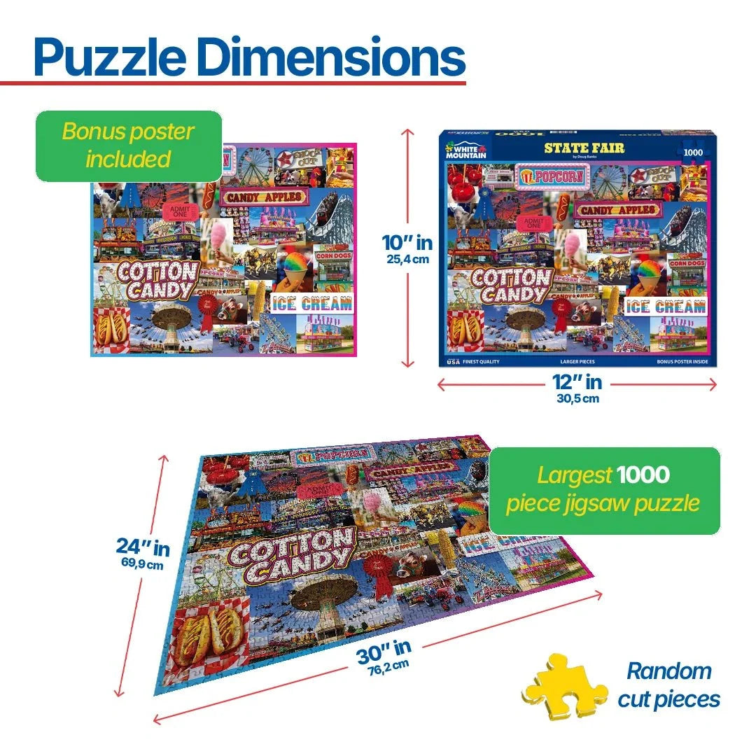 State Fair 1000 piece jigsaw puzzle by White Mountain Puzzles, finished size 24 x 30 inches