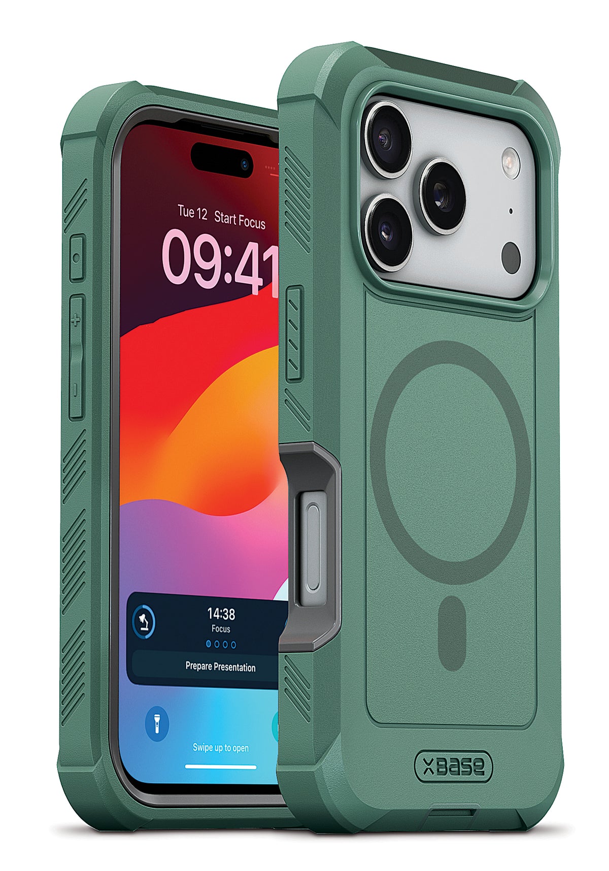 xBase iPhone 17 Pro - Boulder MagSafe Heavy-Duty Co-Molded Rugged Protective Case - Green - image 5
