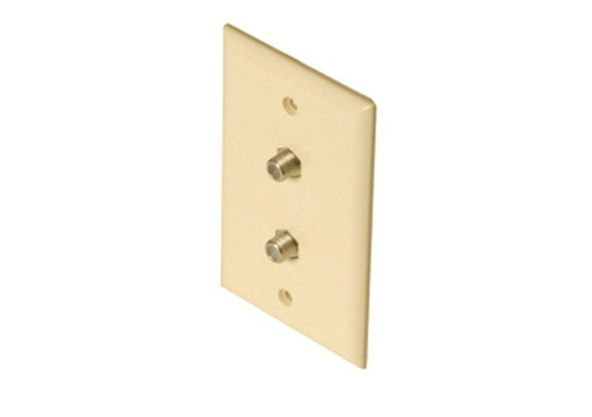 STANDARD 2-TV WALL PLATE ALMOND