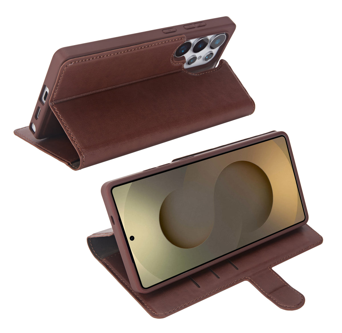 xBase Samsung S25 Ultra Exec Folio Wallet Case - Rustic Brown - image 4