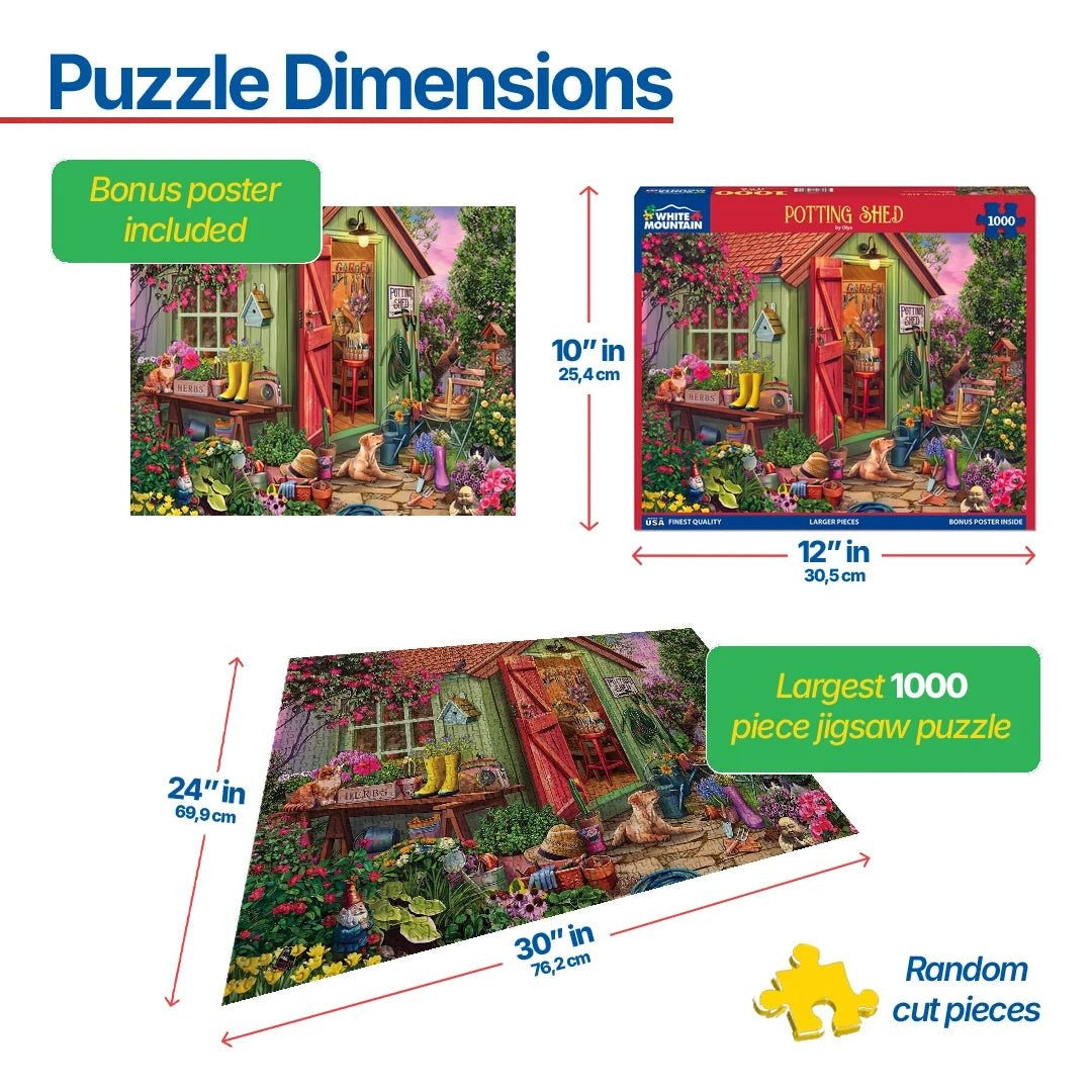 White Mountain Puzzles - Potting Shed - 1000 Piece Jigsaw Puzzle - view 3