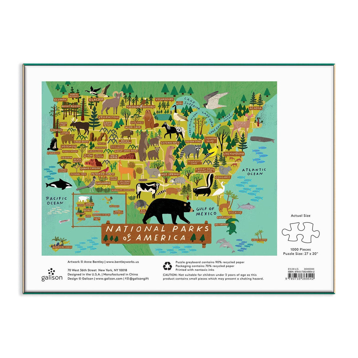 Galison - National Parks of America 1000 Piece Puzzle