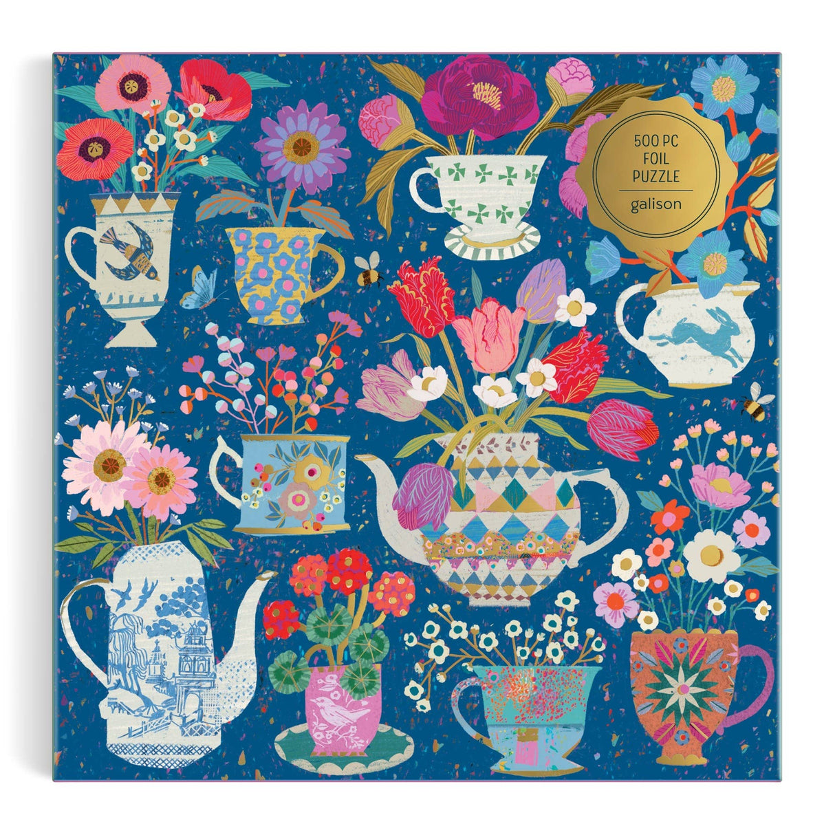 Galison - Victoria Ball Potted Teacups 500 Piece Foil Puzzle
