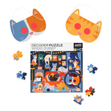 Petit Collage - Catventures - The Sleepover: 100-Piece Decoder Puzzle