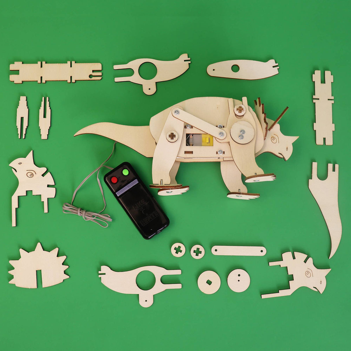 Kitsville - Dinosaur Robot DIY Kit - Triceratops, STEM Toy, Craft Kit