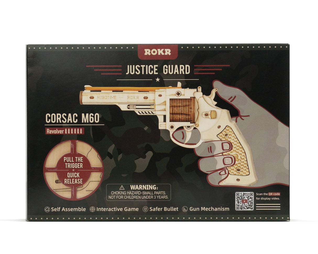 ROKR Justice Guard Revolver Wooden 3D Puzzle Kit