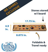 Wood Expressions - Solid Wood Folding Mancala with Glass Stones - 18 in.