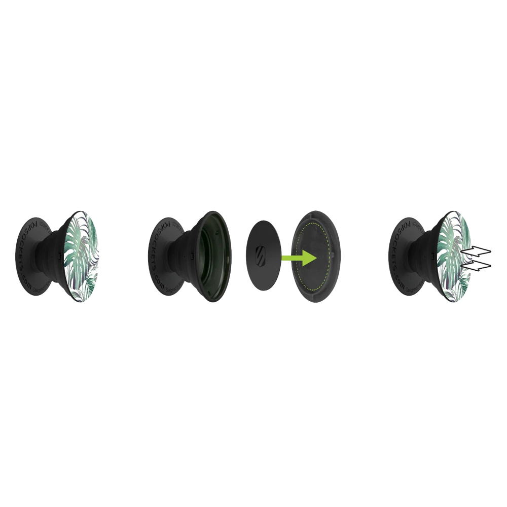 Scosche - MagicMount Pro Dash Mount for PopSockets - Black and Silver