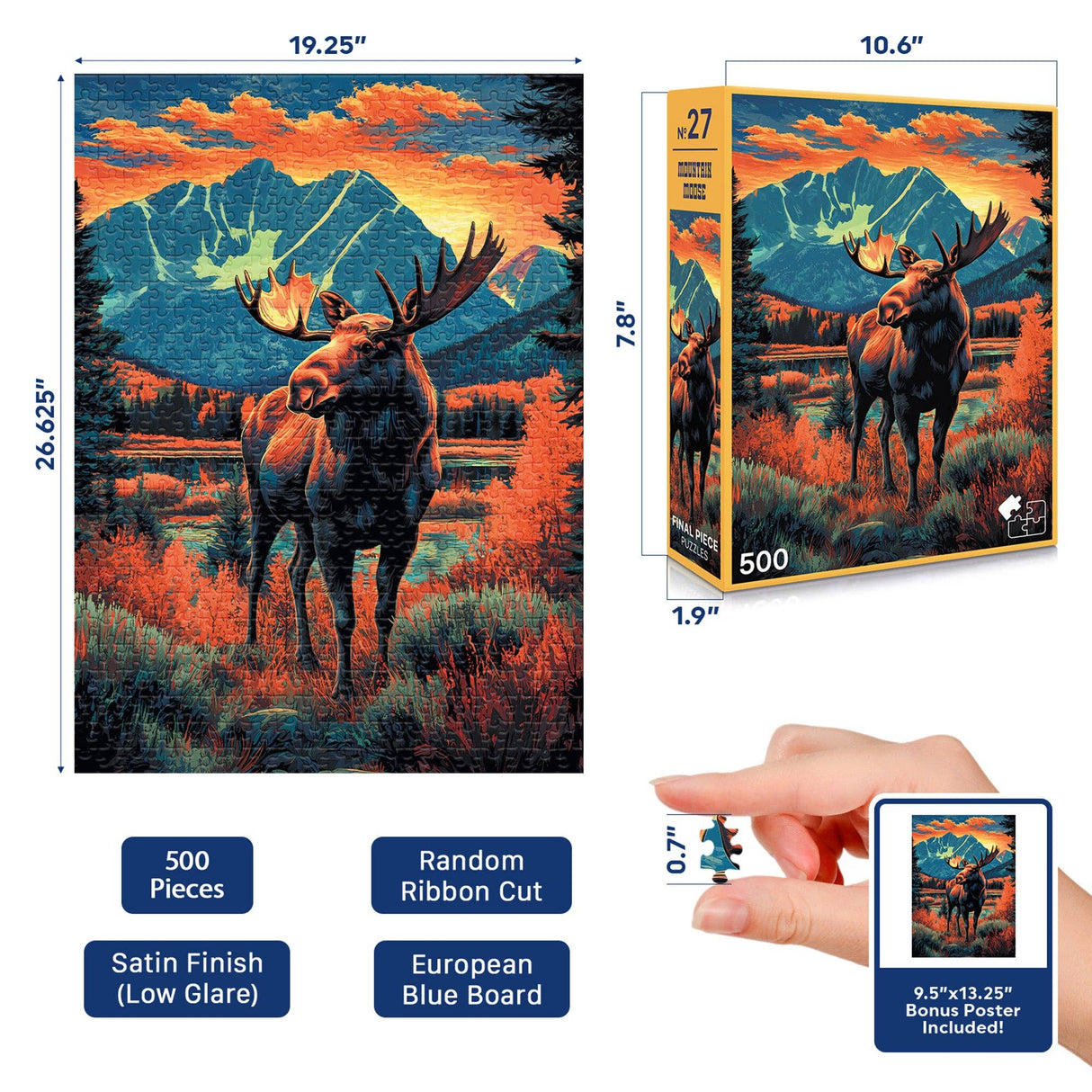 Final Piece Puzzles - No. 27 - Mountain Moose - 500 Piece