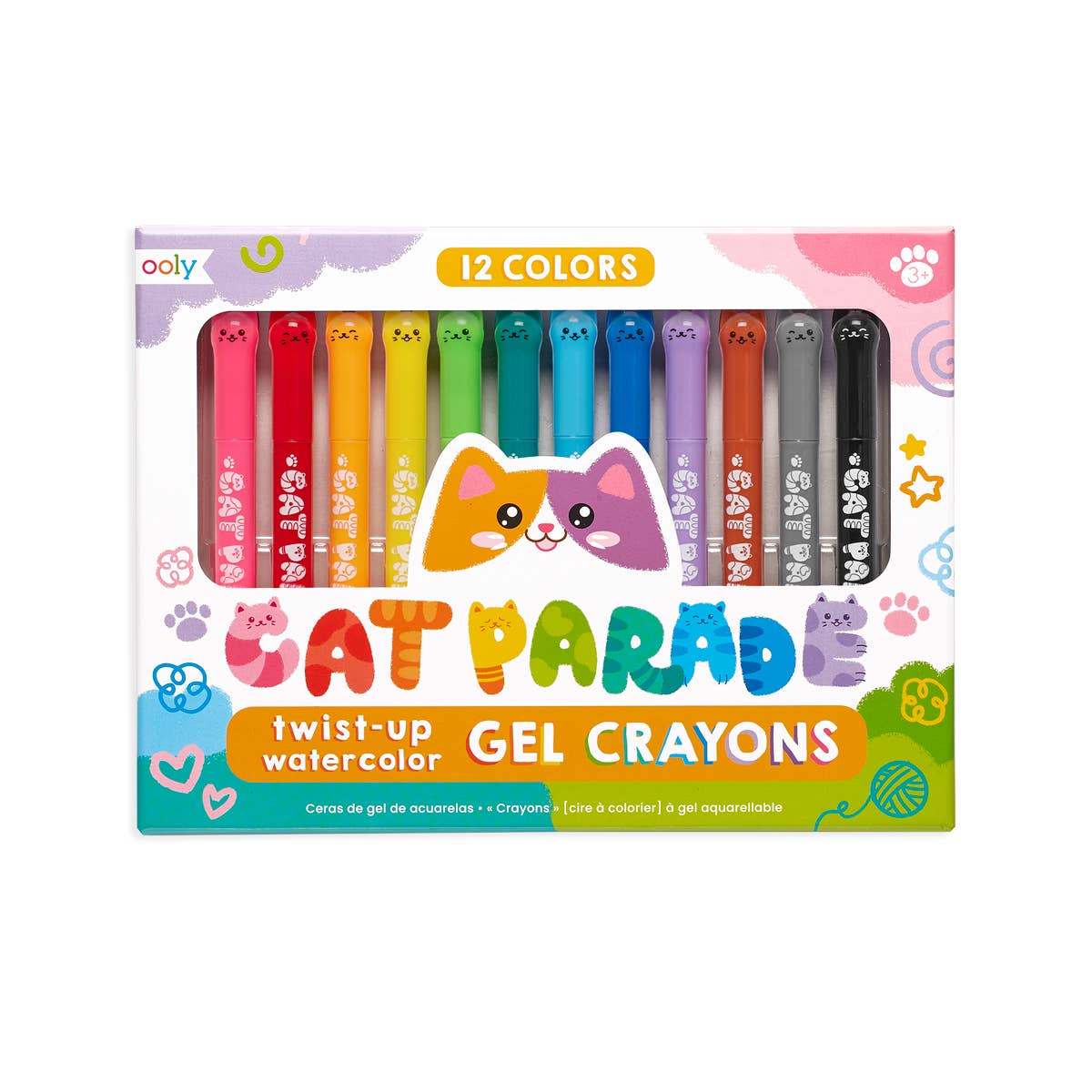 OOLY - Cat Parade: Twist-Up Watercolor Gel Crayons (Set of 12)