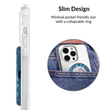 VELVET CAVIAR - Magnetic Phone Ring & Stand - Metallic Navy Leopard