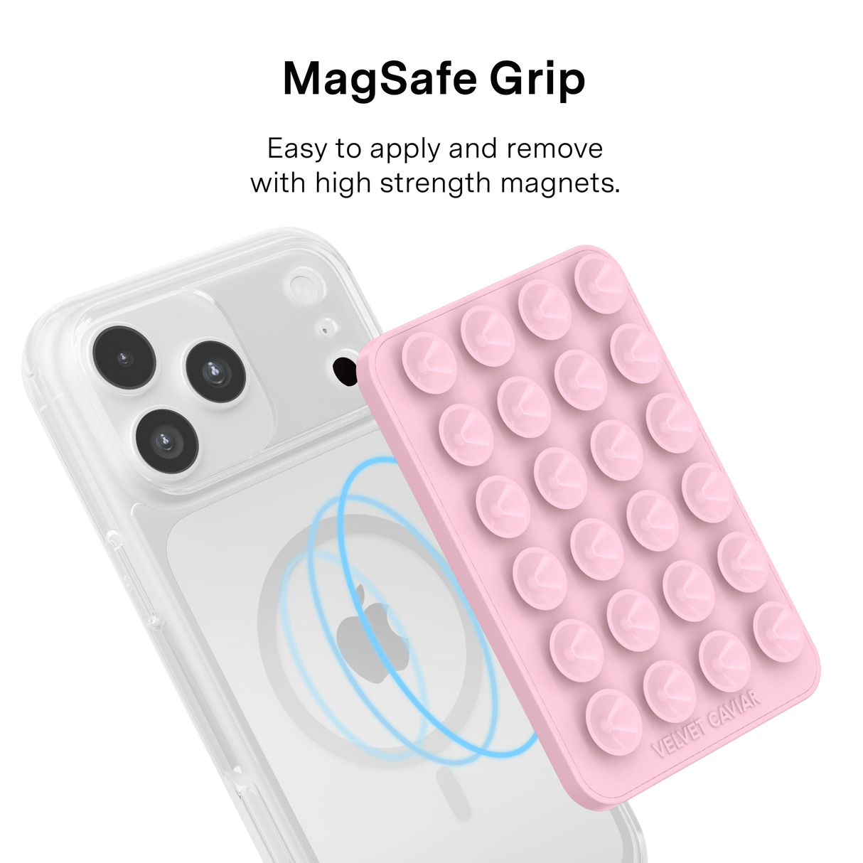 VELVET CAVIAR - Magnetic Suction Phone Mount- Strawberry Milk