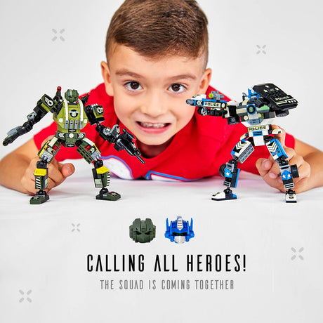 Glow in The Dark Army Robot 3-in-1 Set (398 Pc) AlphaZor