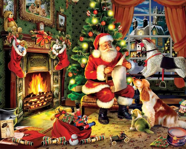 White Mountain Santa's List - 300 Piece Jigsaw Puzzle
