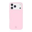 A light pink phone case with a raised camera bumper, shown on a white smartphone against a solid white background. A small crown logo with the letters 'VC' is embossed near the bottom.