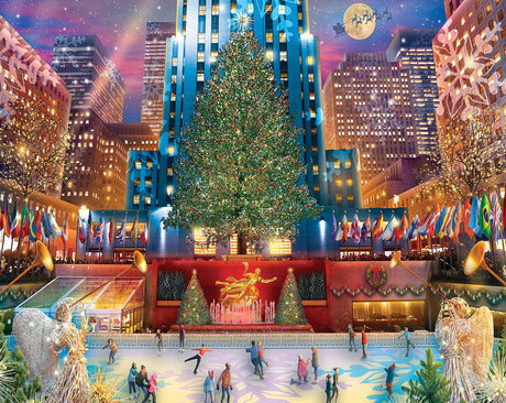 Rockefeller Christmas 1000 piece jigsaw puzzle by White Mountain Puzzles, completed puzzle image